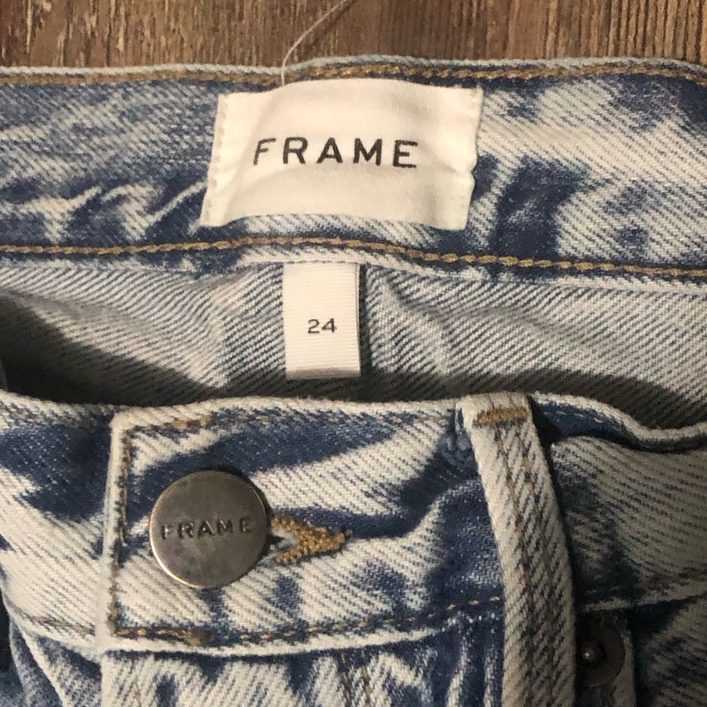 Frame Jeans Women's 24 Le Original Button Fly Straight Leg in Richlake Wash Deni - Picture 2 of 7